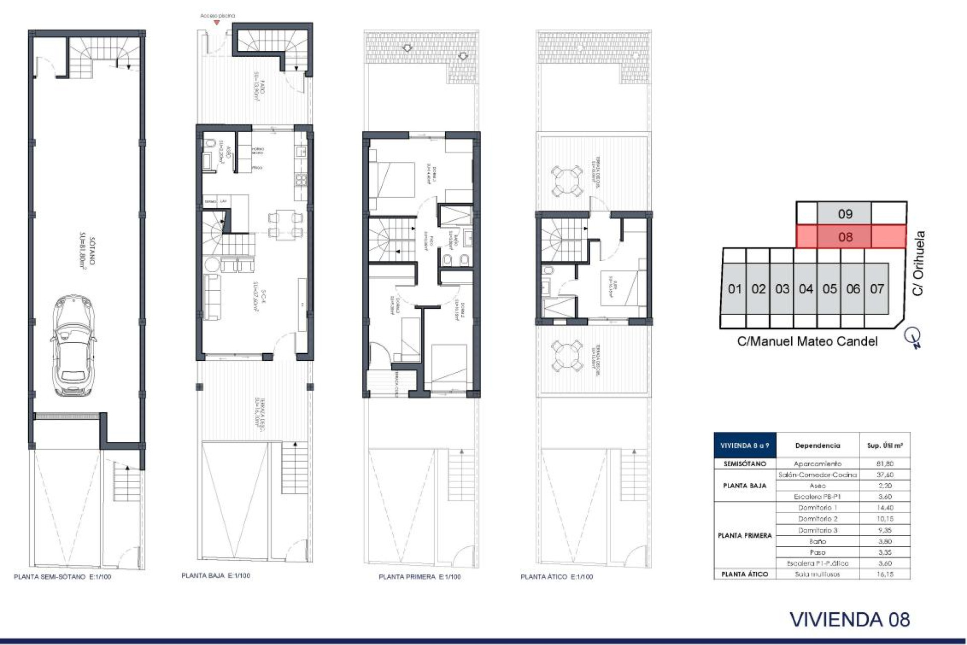 New Build - Adosados - Rafal - Calle Manuel Mateo Candel, 242