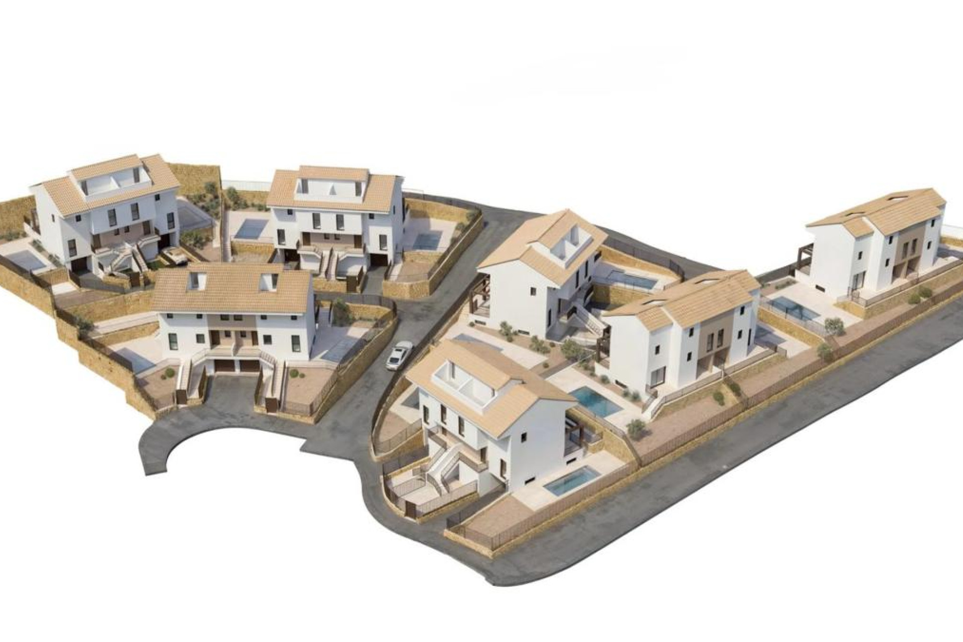 Obra nueva - Adosados - La Nucia - Urbanización Don Mar, 4