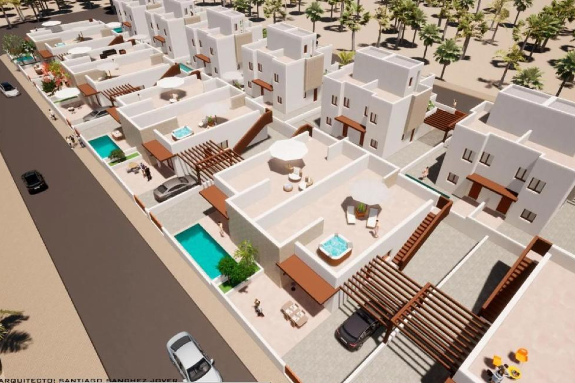 Obra nueva - Adosados - Mazarrón - Calle Presbiterio Jesus Garcia s/n