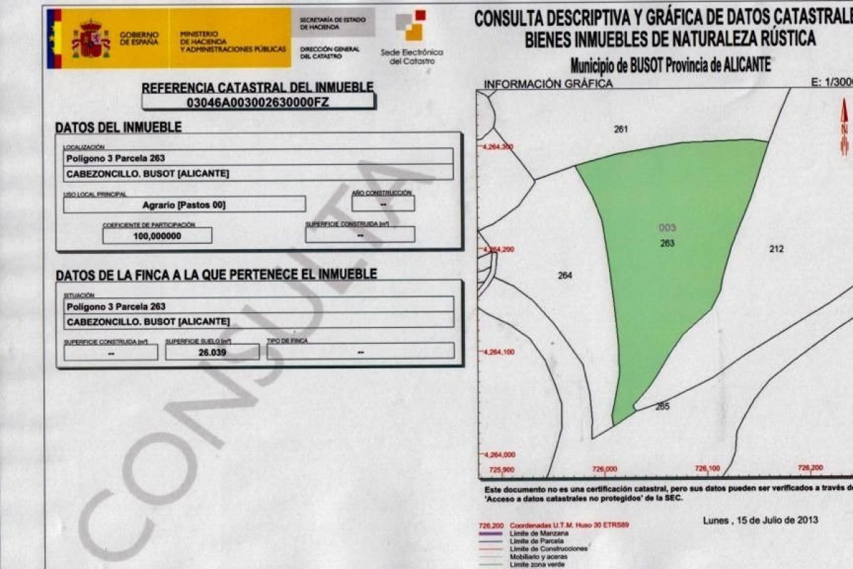 Resale - Parcela - Busot - Pla cabeço